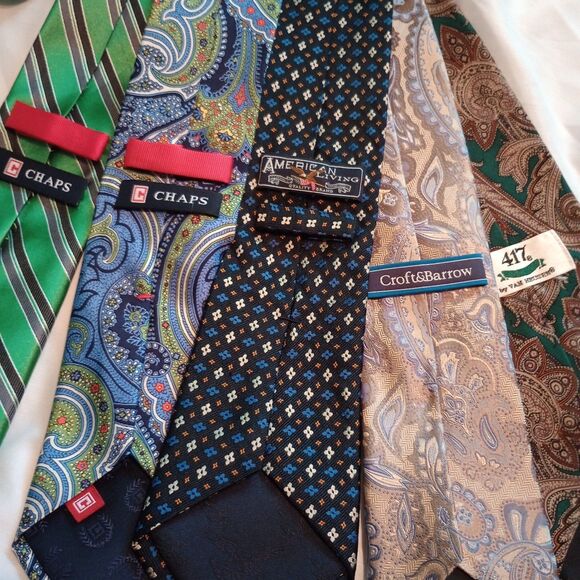 Bundle of 5 Silk Ties. Chaps, Van Heusen, Croft & Barrow, American Living. - Picture 6 of 7